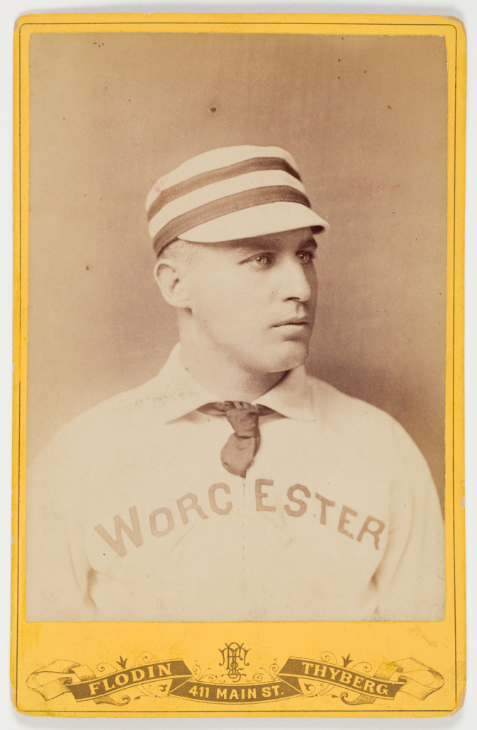 Flodin & Thyberg, Worcester Grays player, circa 1887-90, albumen print mounted on cabinet card. Courtesy of Wayne Tuiskula of Central Mass Auctions, Inc.