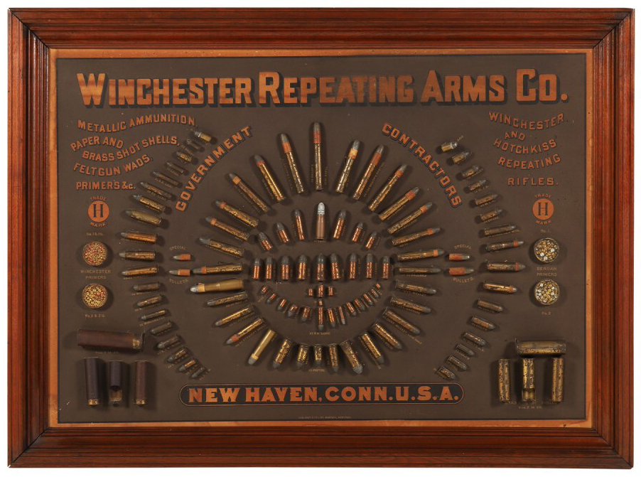 Winchester 1884 cartridge display board, which sold for CA$100,300 and top lot status