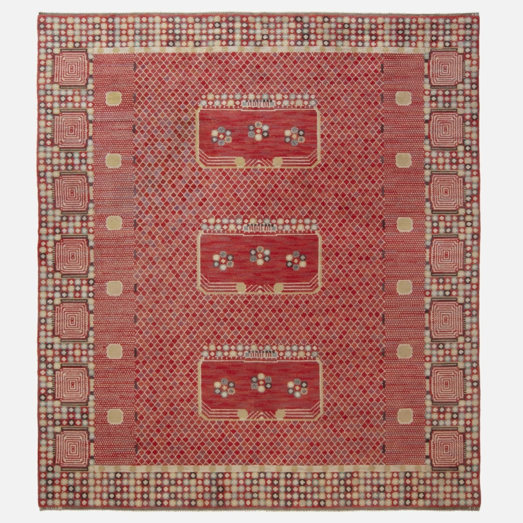 This circa 1947 Krabban hand-knitted wool carpet from Barbro Nilsson certainly qualifies as a statement piece. It brought $24,000 plus the buyer’s premium in June 2021 at Wright.