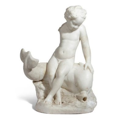Roman marble Eros riding a dolphin, which sold for $137,500