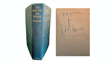 F. Scott Fitzgerald signed book, The Beautiful and Damned, estimated at $35,000-$40,000