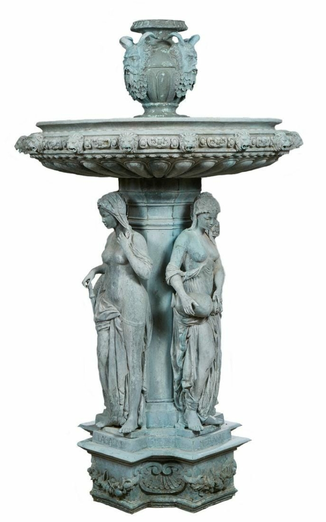 Large patinated bronze fountain figure of the Four Seasons, estimated at $5,000-$10,000