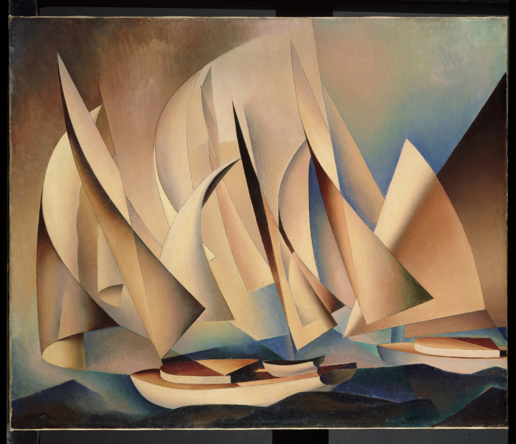  Charles Sheeler, ‘Pertaining to Yachts and Yachting,’ 1922 oil on canvas, 20 x 24 1/16 inches (50.8 x 61.1 cm). Philadelphia Museum of Art: Bequest of Margaretta S. Hinchman, 1955. Courtesy of the Philadelphia Museum of Art
