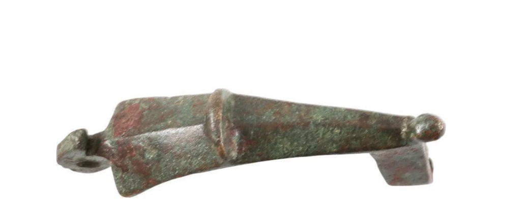 Bronze Roman fibula, or garment pin, estimated at $50-$75