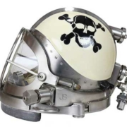 Joe Savoie mixed gas fiberglass diving helmet, estimated at $7,500-$11,000