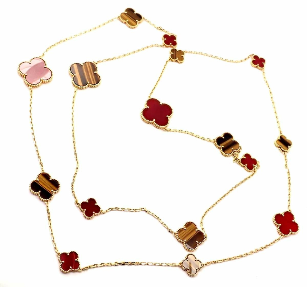 Cartier Clover Charm Pink Gold [18K],White Gold [18K] Diamond Men,Women  Fashion Pendant Necklace [Pink Gold,Silver] | Chairish