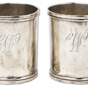 Two silver camp cups used by George Washington during the Revolutionary War will go to auction July 29.