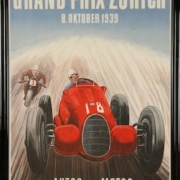 This French poster for the October 8, 1939 Grand Prix race in Zurich brought $19,000 plus the buyer’s premium in January 2019 at Kamelot Auctions.