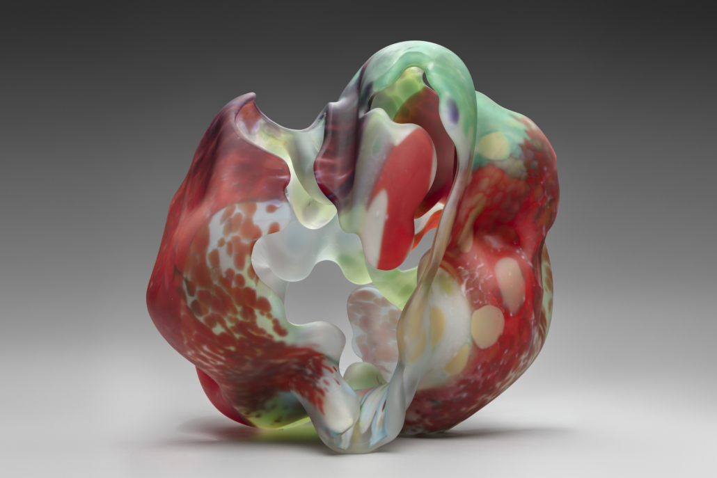  ‘Frauneau Group #2,’ 2000-2002, Marvin Lipofsky, (1938-2016). Mold-blown glass; cut, sandblasted, and acid polished. Blown at the International Glass Symposium, Bild-Werk Factory, Frauneau, Germany, with help from Petr Novotny, finished by the artist in his Berkeley studio. Courtesy of Jeanette Bokhour