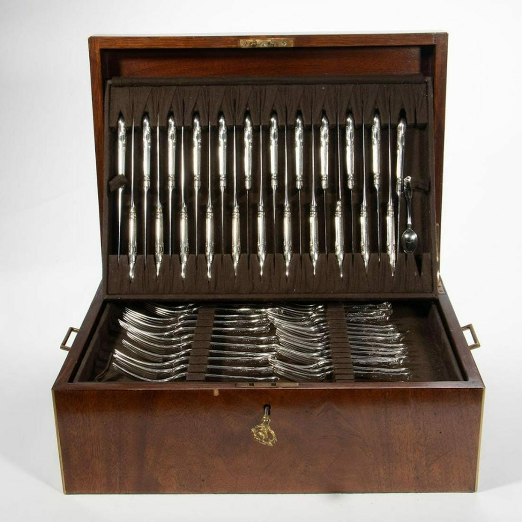 Collection of English and Irish Shell Pattern sterling flatware, est. $5,000-$7,000