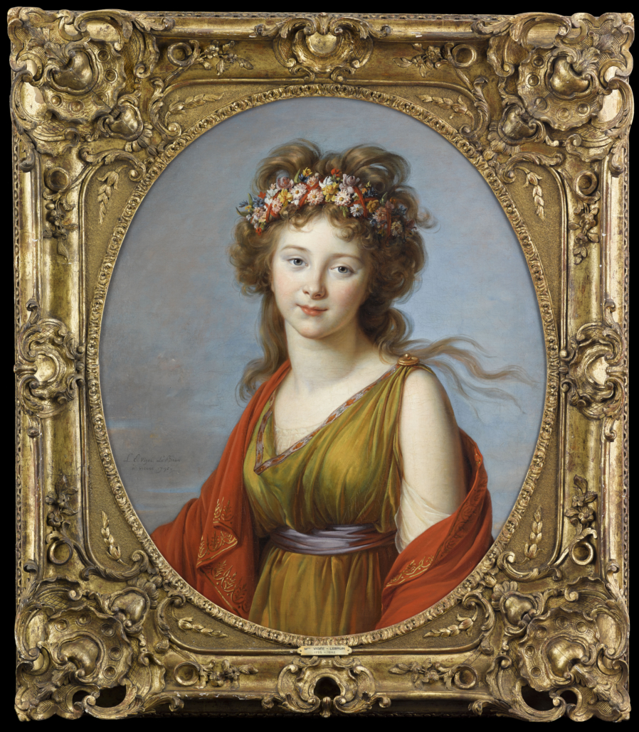 Elisabeth Vigee-Le Brun, ‘Portrait of the Countess of Kagenek as Flora,’ 1792. Oil on panel. Collection from the Fondation Bemberg. © Fondation Bemberg and RMN.