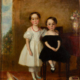 19th-century folk art double portrait of siblings, est. $800-$1,200