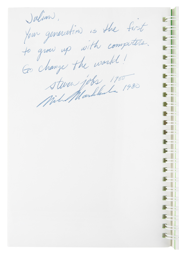 Apple II manual signed and inscribed by Steve Jobs, est. $25,000-$35,000