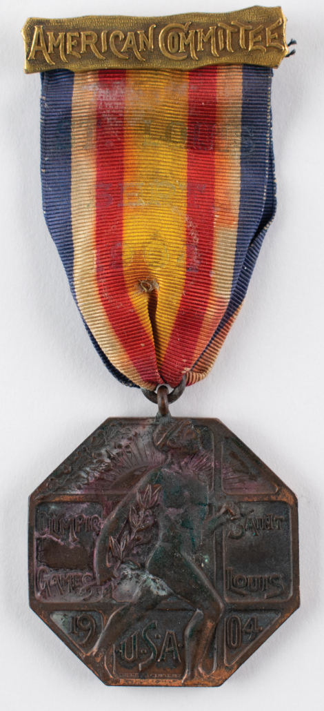 Participation medal given to an official at the 1904 St. Louis Olympic games, $33,901