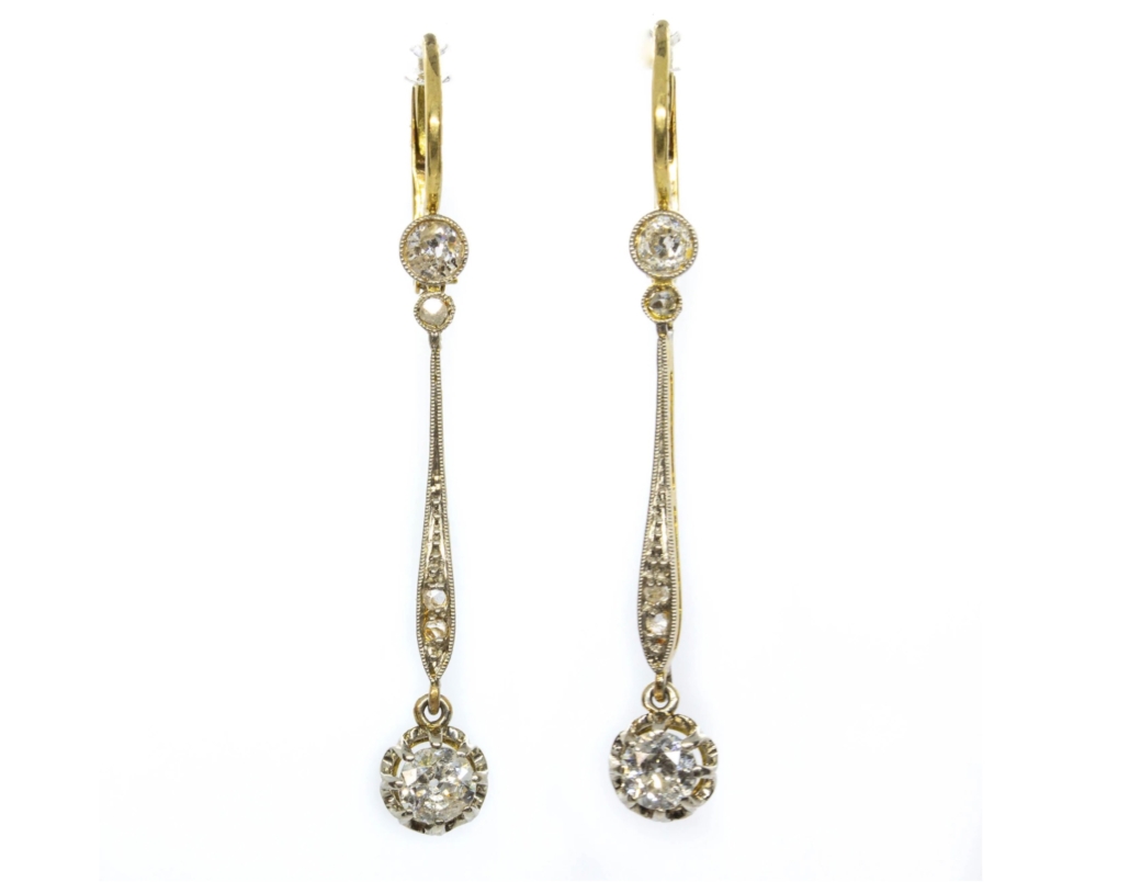 18K gold and platinum Art Deco earrings, est. $1,100-$1,500