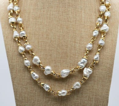 Elizabeth Gage 18K gold necklace with baroque South Sea pearls, est. $70,000-$120,000