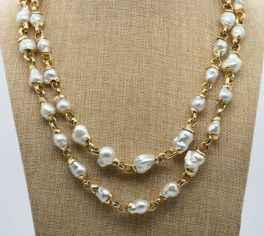 Elizabeth Gage 18K gold necklace with baroque South Sea pearls, est. $70,000-$120,000