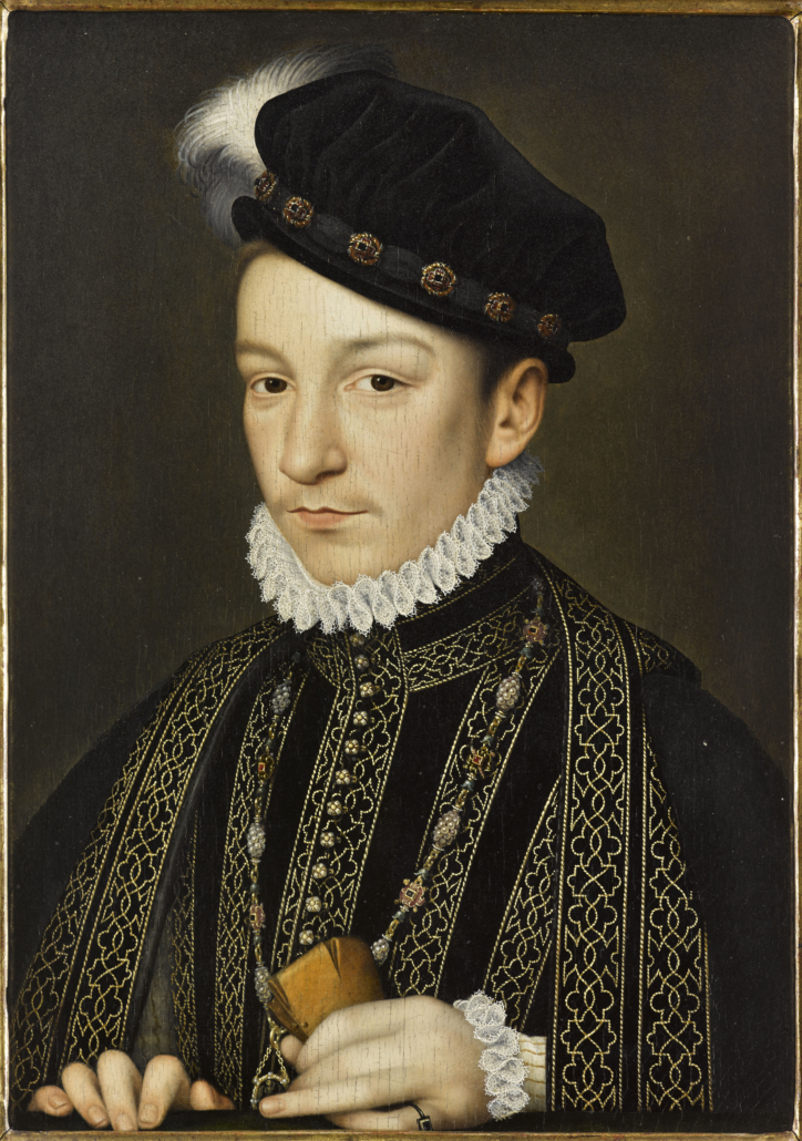 Francois Clouet, ‘Portrait of Charles IX, King of France,’ 16th century. Oil on panel. Collection from the Fondation Bemberg. © Fondation Bemberg and RMN.