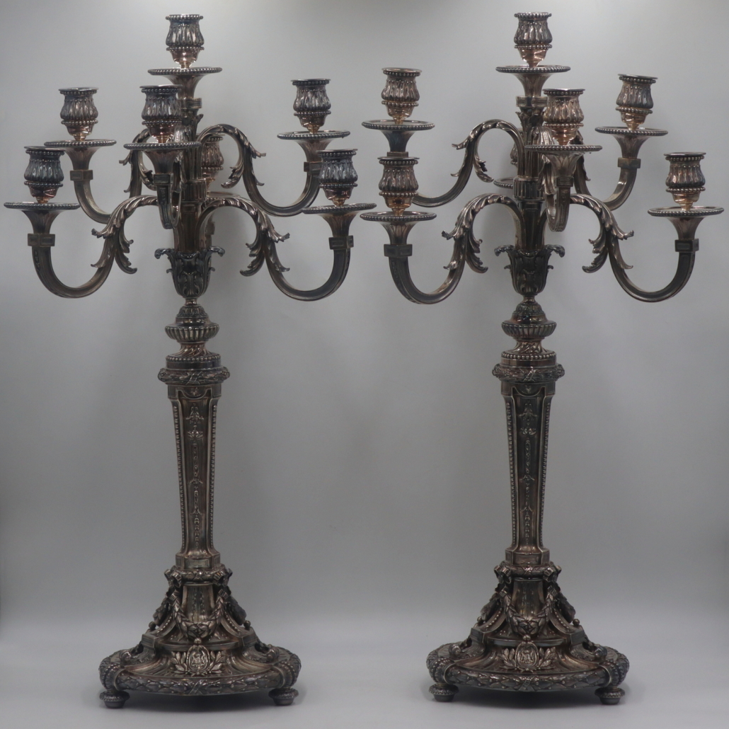 Pair of French .950 silver Noble candelabras, est. $7,000-$9,000