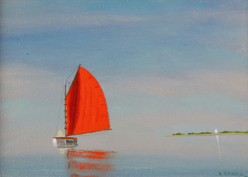 Robert Stark Jr., ‘Red Sail Off The Point,’ est. $6,000-$8,000