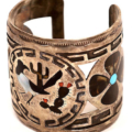 Large sterling and inlay cuff by Dennis Edaakie, $1,437
