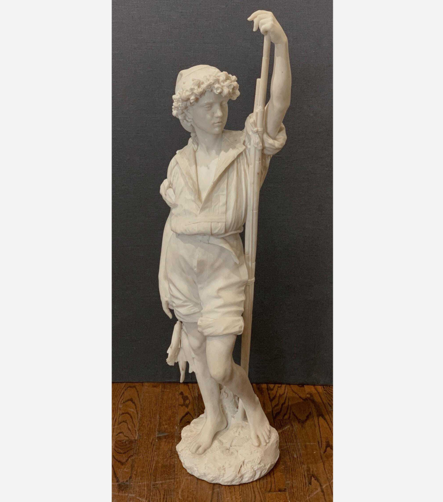 19th-century Italian marble statue of a young fisherman, est. $100-$25,000