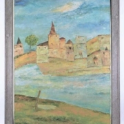 Abstract oil painting from Ram Kumar’s ‘Beneras’ series, est. $25,000-$35,000