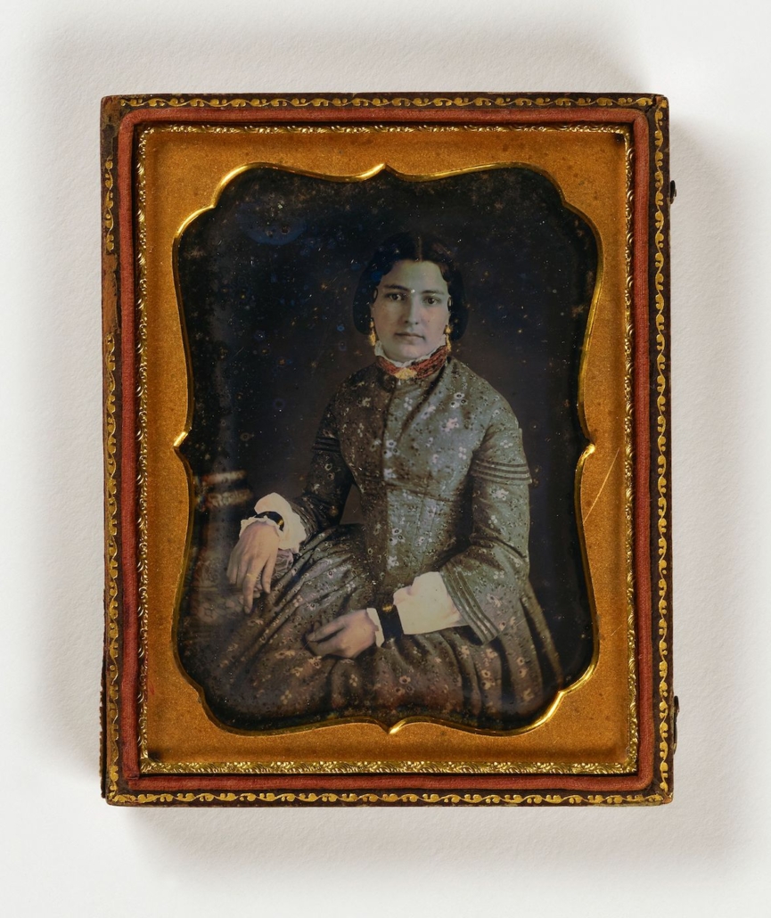 Augustus Washington, ‘Untitled (woman with books),’ undated, quarter-plate daguerreotype. Smithsonian American Art Museum, the L. J. West Collection of Early African American Photography, Museum purchase made possible through the Franz H. and Luisita L. Denghausen Endowment 