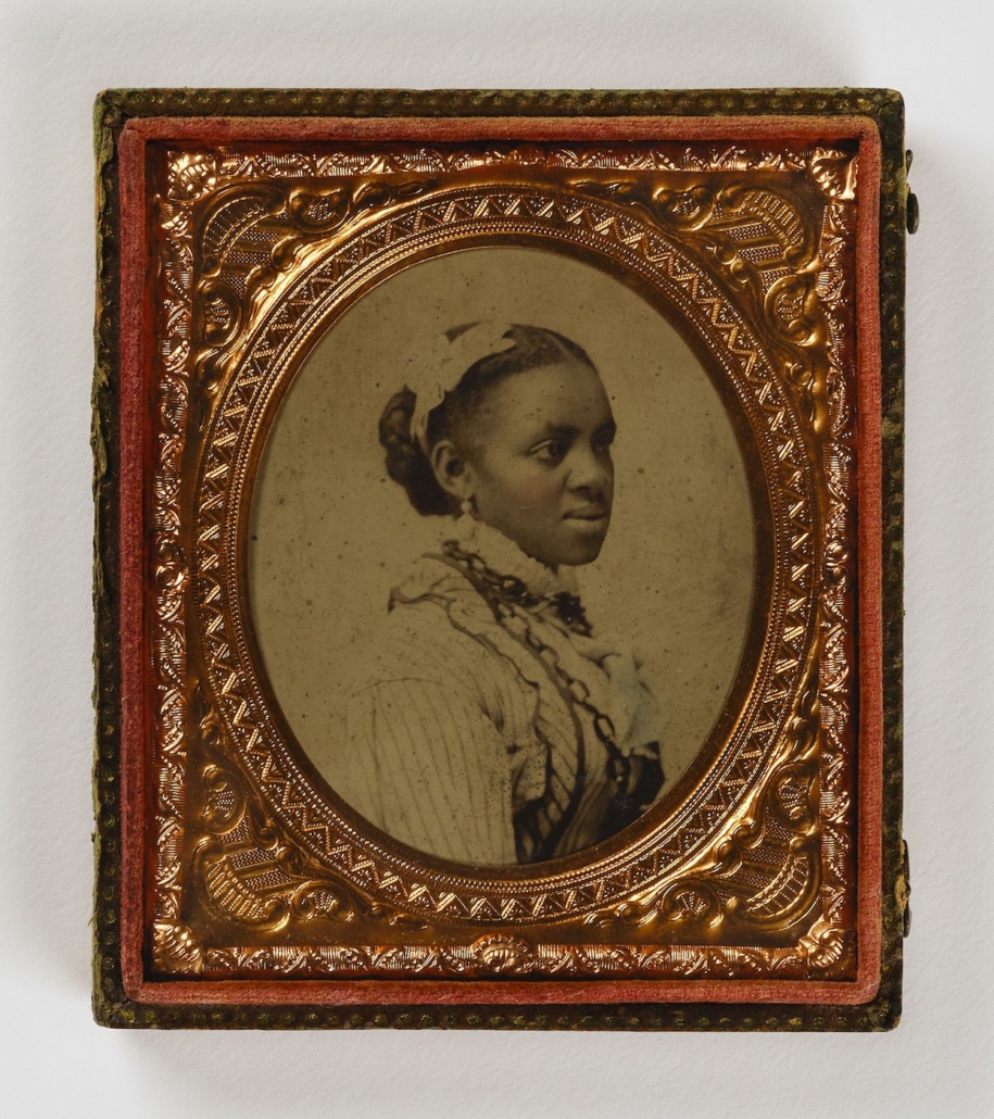 Unidentified artist, ‘Untitled (woman with hair ribbon),’ undated, sixth-plate ambrotype. Smithsonian American Art Museum, the L. J. West Collection of Early American Photography, Museum purchase made possible through the Franz H. and Luisita L. Denghausen Endowment 