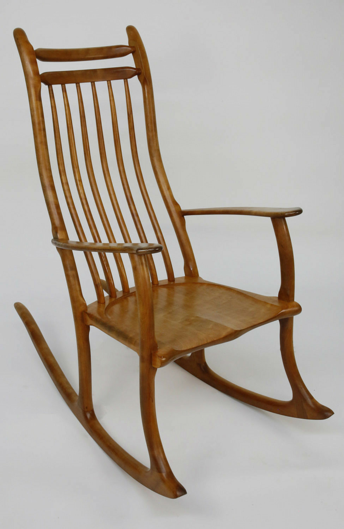 Stephen Swift cherry wood rocking chair, est. $1,800-$2,200