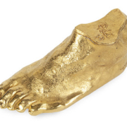 18K gold-plated bronze foot of Pele, sculpted by Dante Mortet, est. $4,000-$6,000