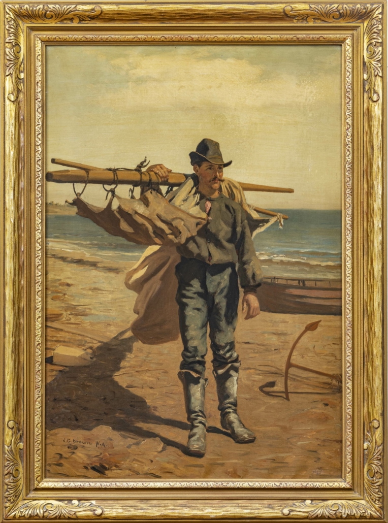 John George Brown painting, est. $15,000-$25,000