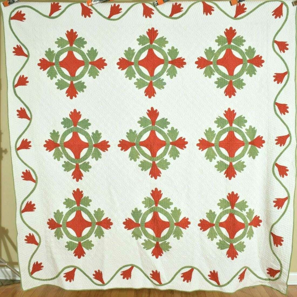 Late 19th-century quilt in excellent condition, est. $1,400-$1,600