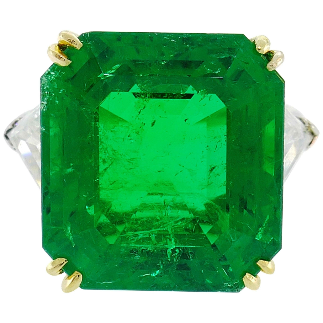 Circa-1980s emerald and diamond ring by Harry Winston, est. $252,000-$302,000