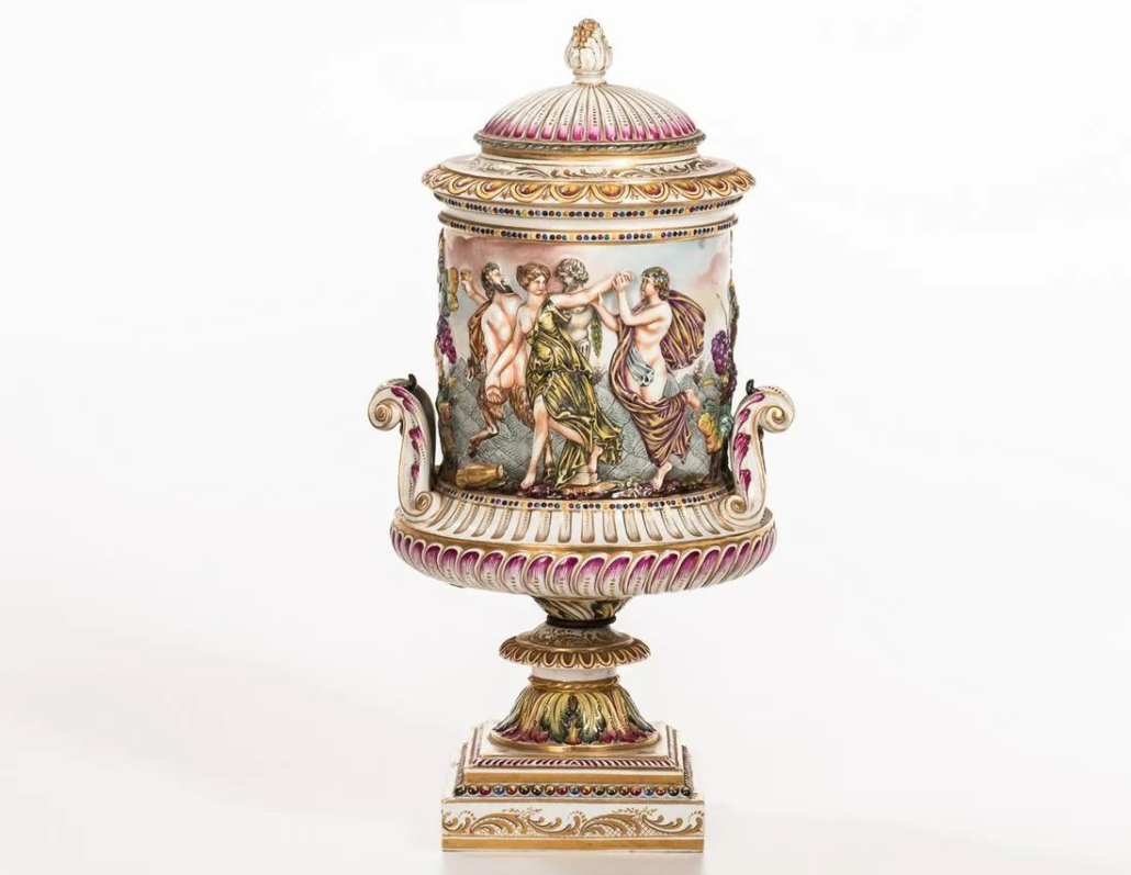 Capodimonte covered vase, est. $450-$900