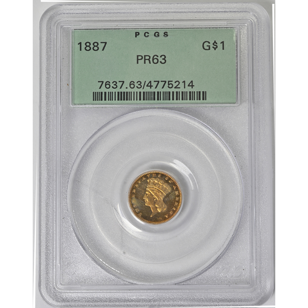 US 1887 Indian Princess dollar coin, $3,900