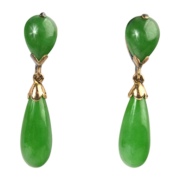 Pair of jadeite jade 14K gold drop earrings, $19,200