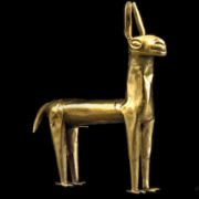 Miniature gold figure of a llama, Peru, Inca, about 1500. © 2021 The Trustees of the British Museum
