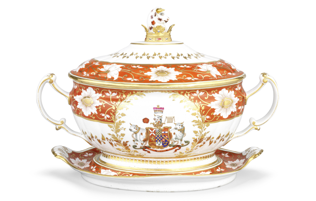 Chamberlain soup tureen, cover and stand from the Abergavenny Service, est. £8,000-£12,000. Image courtesy of Bonhams