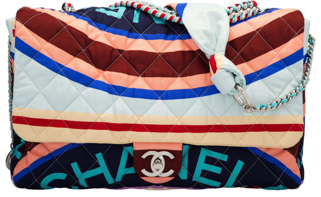 Chanel CC Chain Flap Bag Multicolor Woven Lambskin Large