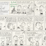 A December 1966 Sunday ‘Peanuts’ strip in which Linus repeats the message at the core of ‘A Charlie Brown Christmas’ sold for $360,000 and a new world auction record for original ‘Peanuts’ art.
