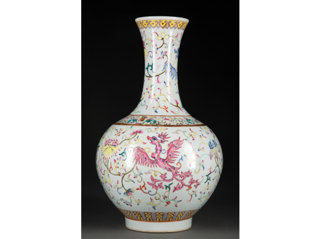Chinese enameled porcelain trumpet neck vase, est. $10,000-$20,000