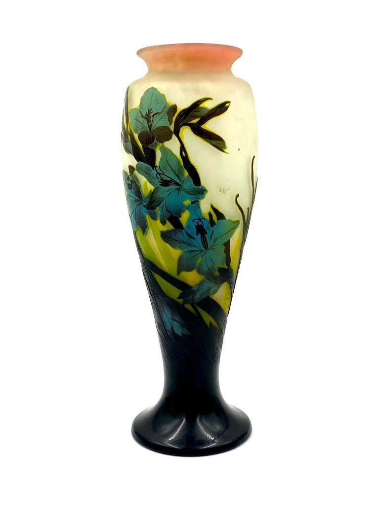 Galle Lilies cameo glass vase, est. $3,000-$5,000