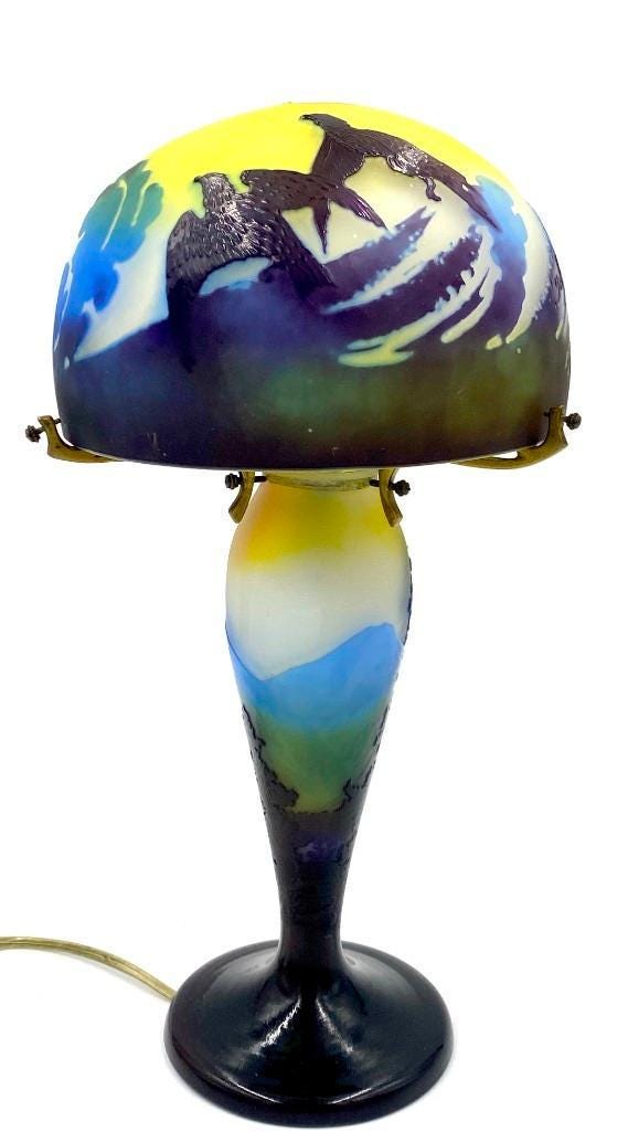 Scenic Galle cameo glass table lamp, est. $3,000-$5,000