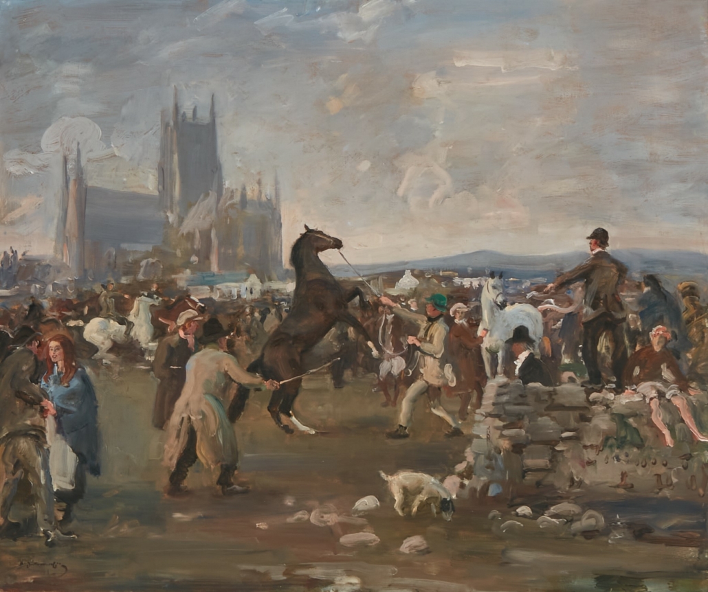 Sir Alfred Munnings, ‘The Kilkenny Horse Fair,’ est. $200,000-$300,000