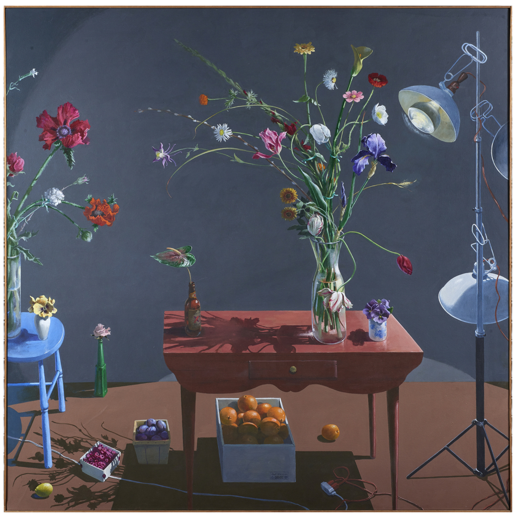 Paul Wonner, ‘Flowers and Boxes of Fruit,’ $125,000