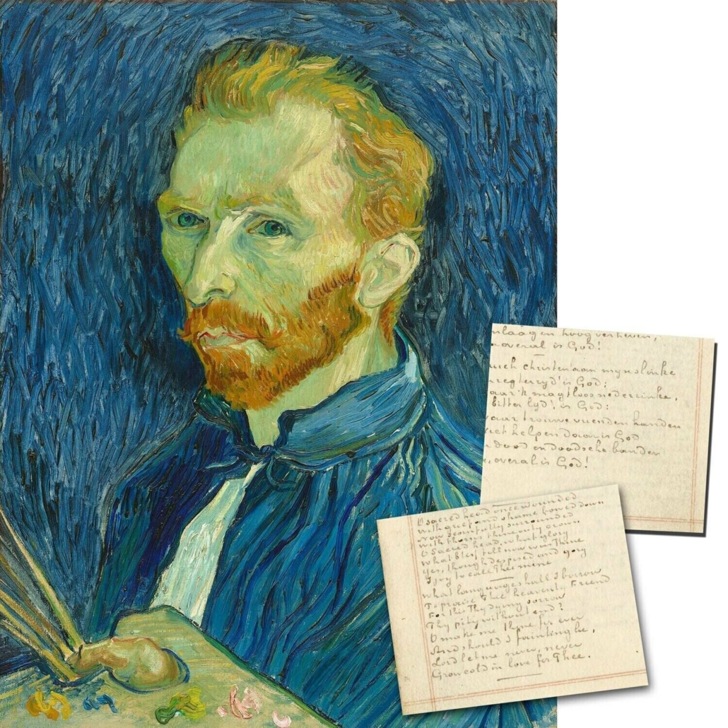 Paper fragment inscribed on both sides by Dutch artist Vincent Van Gogh in English and in Dutch, est. $40,000-$50,000