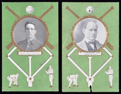 A scarce set of 1908 Rose Company postcards, one featuring E.J. Coleman, president of the Scranton Miners baseball club, sold for $660 at Robert Edward Auctions’ spring 2018 sale. Image courtesy of Robert Edward Auctions.