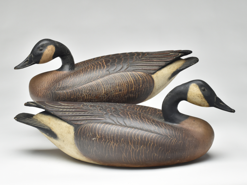 Pair of hollow carved Canada geese by Mandt Homme, each estimated at $100,000-$150,000
