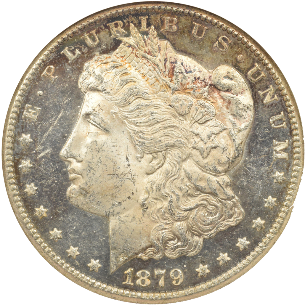 1879-CC Morgan dollar, $13,750. Image courtesy of Skinner, Inc.